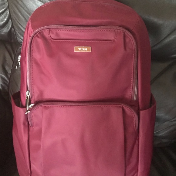 tumi maroon backpack